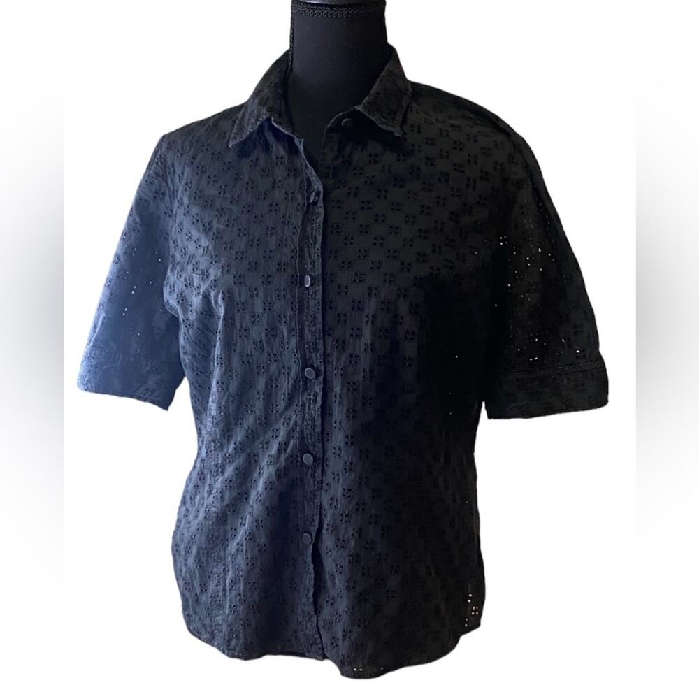 Talbots Short Sleeve Button Up Top Size 12